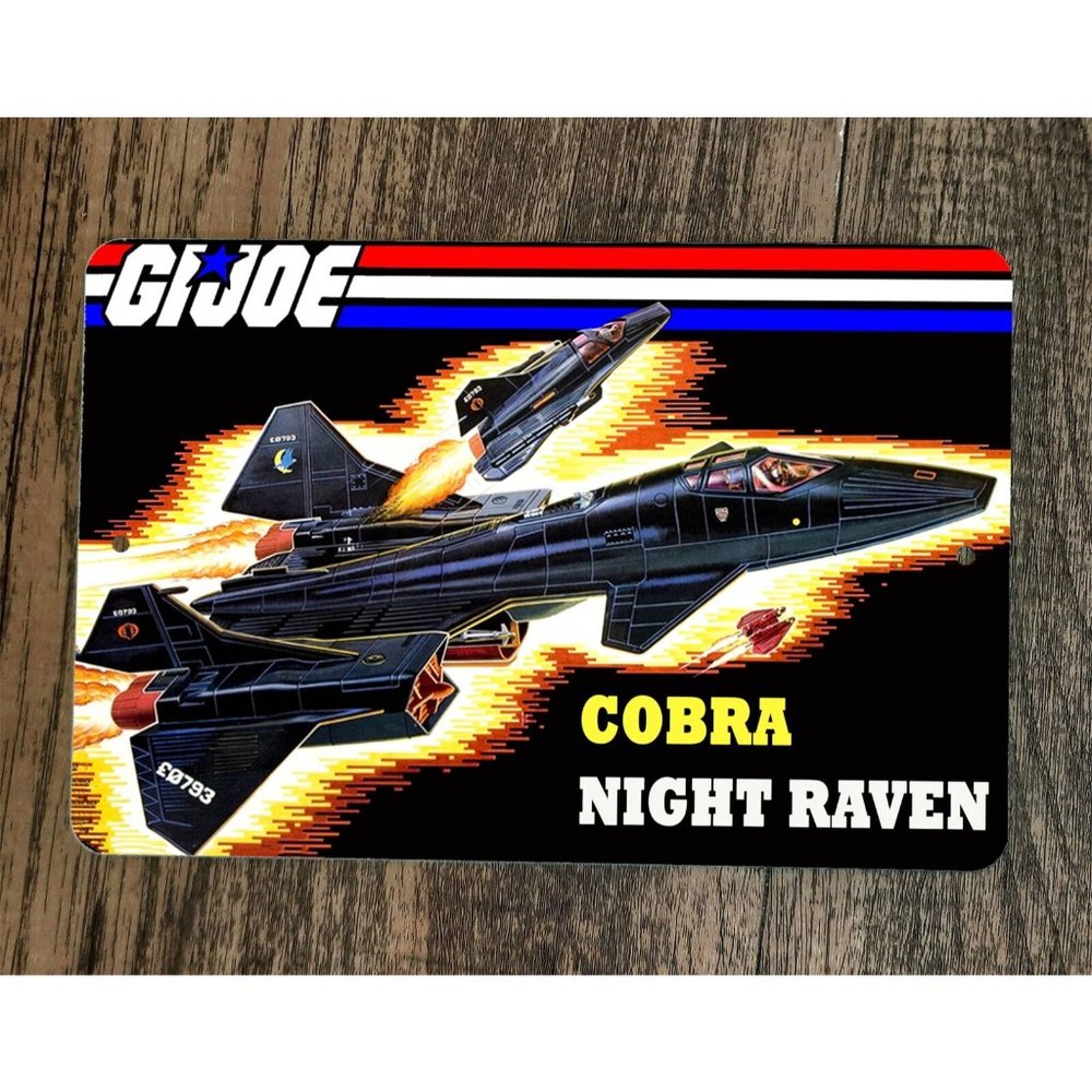 Cobra Night Raven Jet 8x12 Metal Wall Sign GI Joe Poster